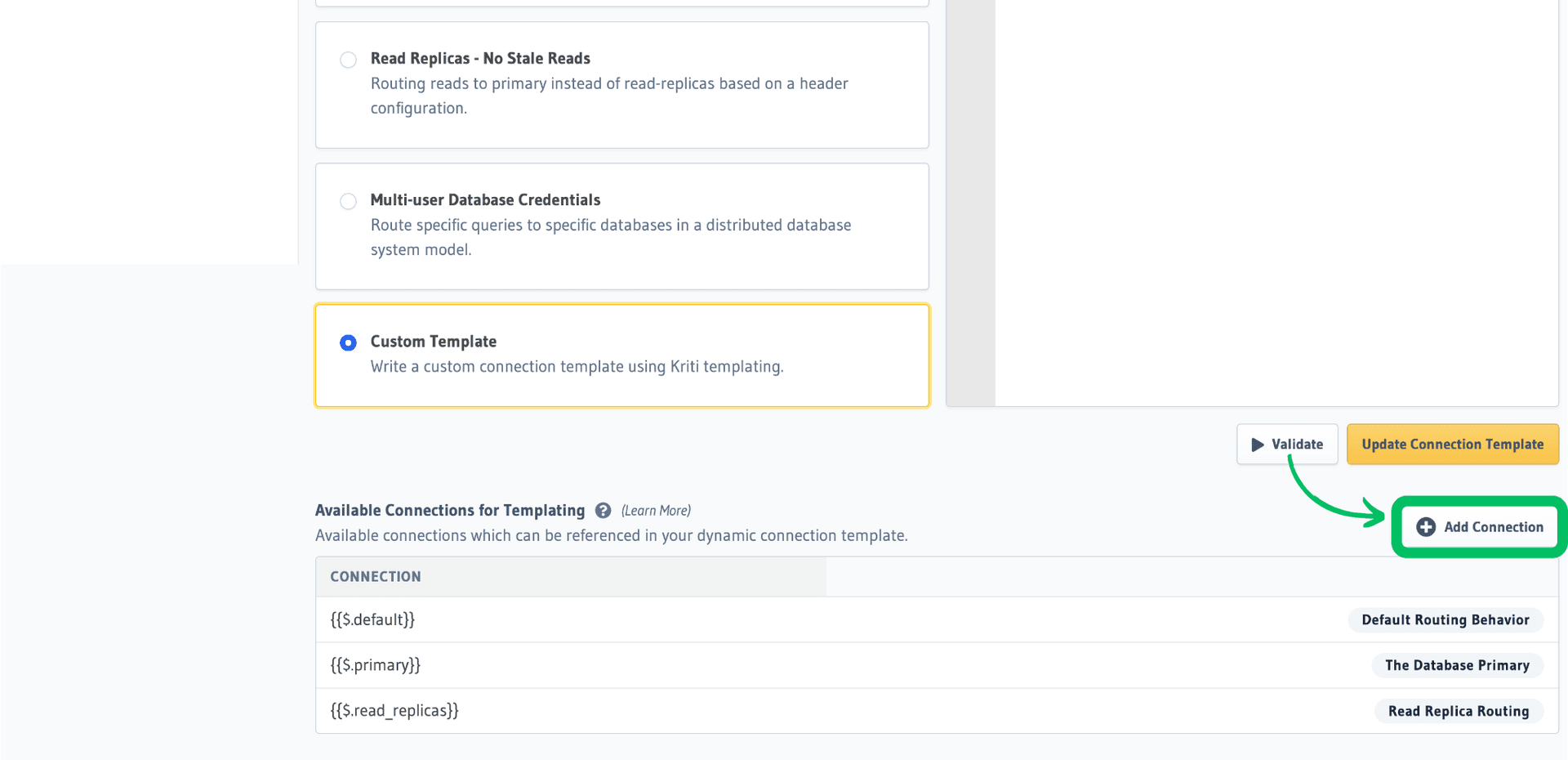 Add Connections for Templating